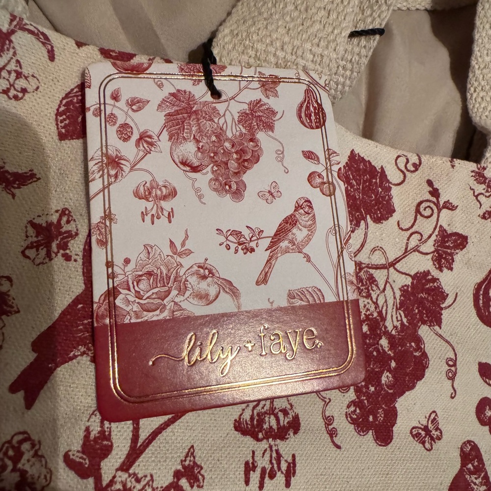 Red and Cream Tote Bag